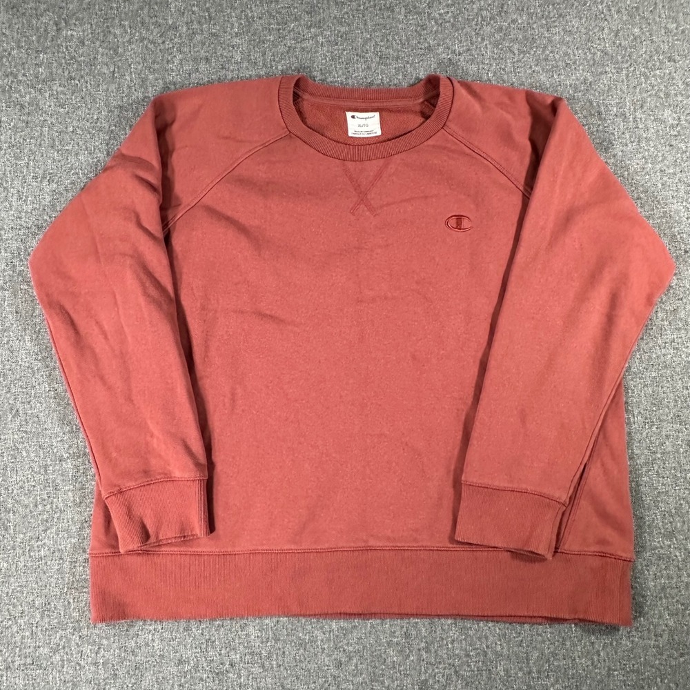 Champion Sweatshirt Mens XL 1699104 Raglan Terracotta‎ Embroidered Logo Pullover